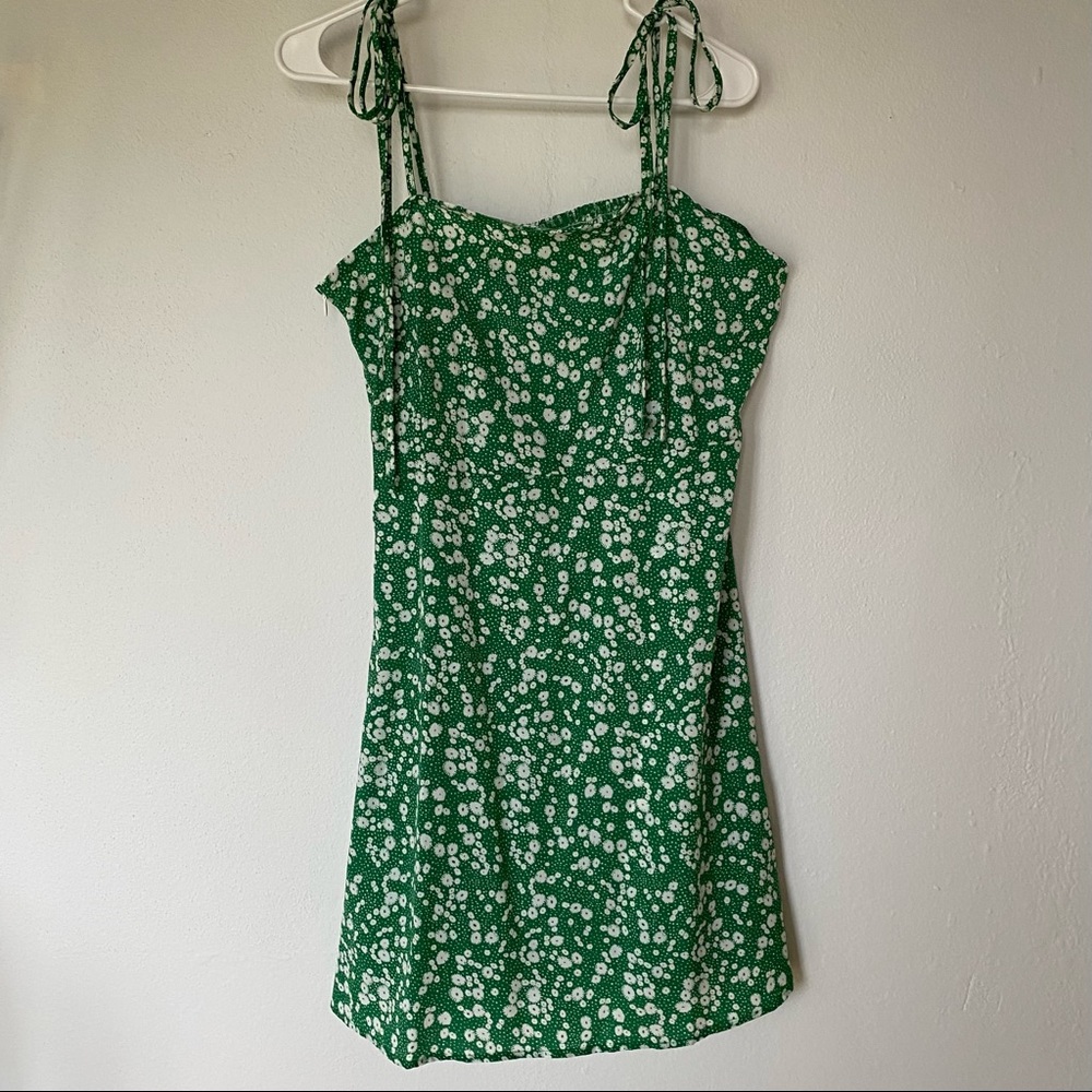Green mini dress